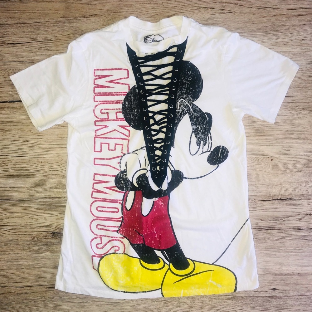 Disney Mickey Mouse Women Tie Front Graphic Tee